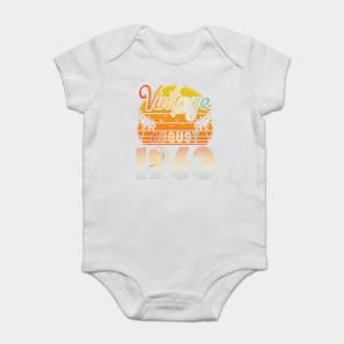 Summer Vintage August 1963 Happy Birthday 57 Years Old To Me Papa Daddy Brother Uncle Son Cousin Baby Bodysuit